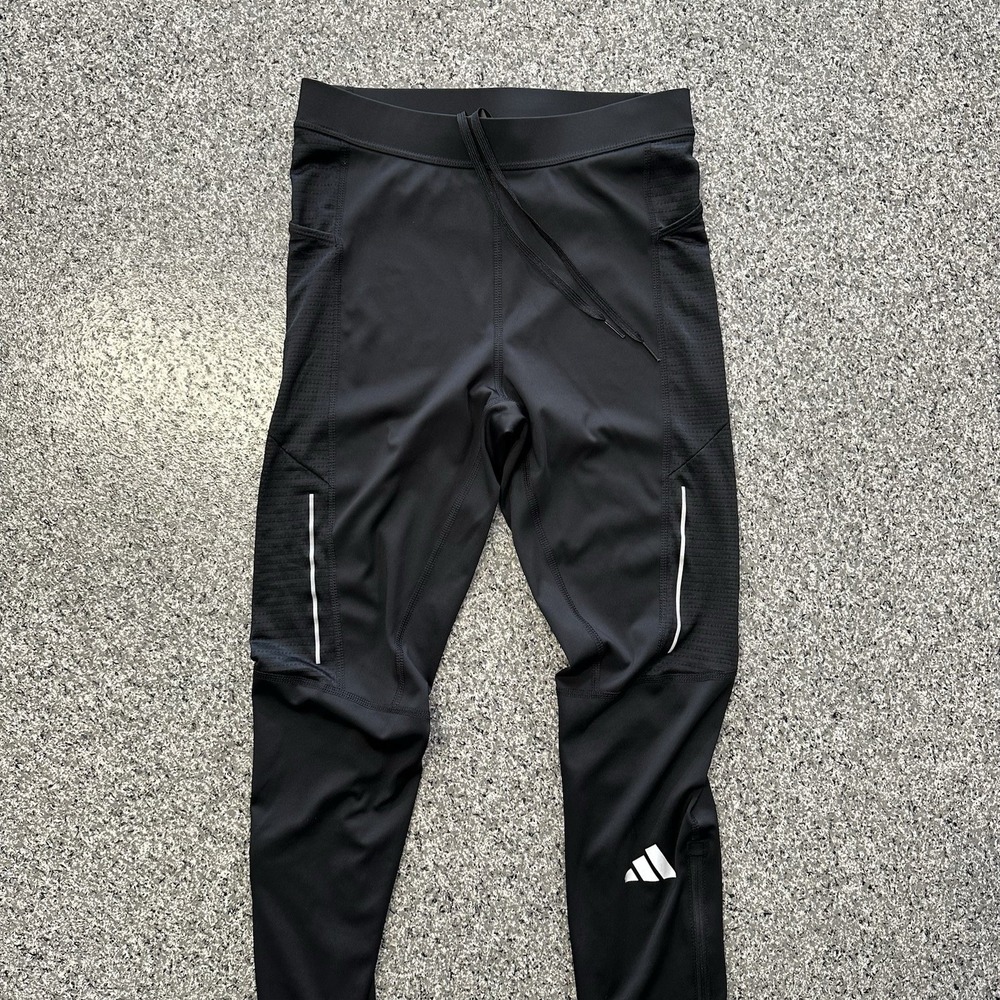 Adidas Running Leggings Mens Small Black Own The Run Tight Fit HM8444
